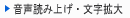 音声読み上げ・文字拡大